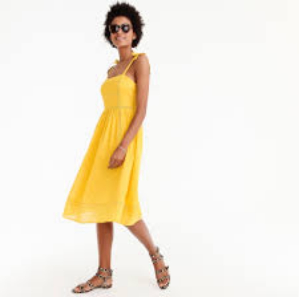 J. Crew Yellow Sundress with Tie Straps